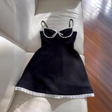 Trendy A line Spaghetti Straps Black Sleeveless Formal Short 8th Grade Homecoming Dress Summer Middle School Hoco Dresses Cocktail Dress Birthday Outfits HZ1121