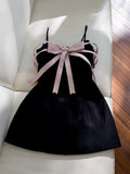 Trendy A line Spaghetti Straps Little Black Dress Formal Short 8th Grade Homecoming Dress Summer Middle School Hoco Dresses Cocktail Dress Birthday Outfits HZ1121