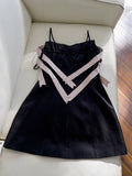 Trendy A line Spaghetti Straps Little Black Dress Formal Short 8th Grade Homecoming Dress Summer Middle School Hoco Dresses Cocktail Dress Birthday Outfits HZ1121