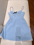 Trendy A line Spaghetti Straps Blue Formal Short 8th Grade Homecoming Dress Summer Middle School Hoco Dresses Cocktail Dress Birthday Outfits HZ1121