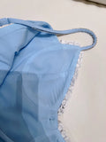 Trendy A line Spaghetti Straps Blue Formal Short 8th Grade Homecoming Dress Summer Middle School Hoco Dresses Cocktail Dress Birthday Outfits HZ1121
