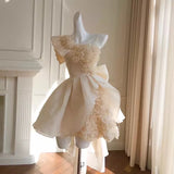 Cute Ball Gown Black Lace Flowers Short Summer 18th Birthday Dresses Hoco Dress Mini 21st Birthday Outfit Cocktail Dresses HZ1121