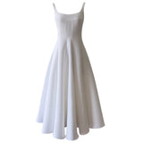 Elegant A line Square Neck Satin Sleeveless Long Evening Party Gowns Evening Formal Dresses Prom Dress HZ1121