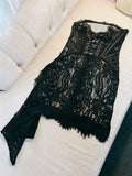 Sexy Sheath Strapless Lace Sleeveless Formal Short 8th Grade Homecoming Dress Summer Middle School Hoco Dresses Cocktail Dress Birthday Outfits HZ1121