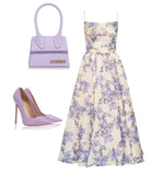 Modest A line Lilac Floral Spaghetti Straps Formal Prom Gown Summer Wedding Guest Dress Bridal Guest Dresses Wedding Outfits For Guest HZ1121