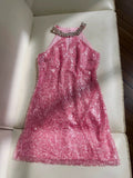 Cute Sheath High Neck Pink Sequin Formal Short 8th Grade Homecoming Dress Summer Middle School Hoco Dresses Birthday Outfits HZ1121