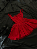 Cute A line Square Neck Red Short Homecoming Dress Summer Middle School Formal 8th Grade Hoco Dresses Cocktail Dress Birthday Outfits HZ1121