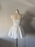 Cute A line Square Neck Red Lace Short Homecoming Dress Summer Middle School Formal 8th Grade Hoco Dresses Summer Holiday Dress Birthday Outfits HZ1121