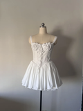 Cute A line Square Neck Red Lace Short Homecoming Dress Summer Middle School Formal 8th Grade Hoco Dresses Summer Holiday Dress Birthday Outfits HZ1121