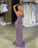 Sexy Mermaid Spaghetti Straps Lilac Sequin Prom Dresses Party Dress Summer 20th Birthday Outfits Birthday Dresses HZ1121