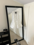 Cute A line Scoop Neck White Lace Formal Short 8th Grade Homecoming Dress Summer Middle School Hoco Dresses Birthday Outfits HZ1121