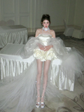 Unique Wedding Dress Ball Gown Off The Shoulder Short Summer Wedding Dresses Bridal Gowns With Sleeves HZ1121