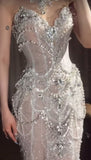 Retro Wedding Dress Mermaid Sweetheart Sequin Pearls Long White Wedding Dresses Bride Dress Bridal Gowns HZ1121