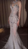 Retro Wedding Dress Mermaid Sweetheart Sequin Long White Wedding Dresses Bridal Gowns HZ1121