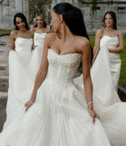 Pretty Wedding Dress Ball Gown Sweetheart White Sequin Long Wedding Dresses Bridal Gowns HZ1121