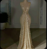 Classy Mermaid Halter Sleeveless Sequin Prom Dresses Summer Wedding Guest Dresses Wedding Guest Outfits HZ1121