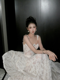 Modest Wedding Dress Ball Gown Square Neck Lace Summer Long White Wedding Dresses Bride Dress Bridal Gowns HZ1121
