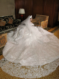 Pretty Wedding Dress Ball Gown Scoop Tulle White Long Luxury Wedding Dresses Bridal Gowns Brides Gown HZ1121