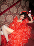 Classy Ball Gown Sweetheart Red Slit Layers Long Prom Dresses Party Dress Birthday Outfits Graduation Dresses HZ1121