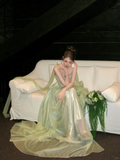 Classy A line Strapless Sage Green Satin Layers Long Prom Dresses Party Dress Birthday Outfits Graduation Dresses HZ1121