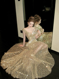 Classy Mermaid Scoop Sequin Gold Long Prom Dresses Party Dress Birthday Outfits Graduation Dresses HZ1121