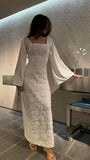 Classy Sheath Square Neck Long Prom Dresses Formal Summer Wedding Guest Dresses Wedding Guest Outfit HZ1121