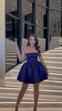 Sexy Ball Gown One Shoulder Royal Blue Satin Mini Short Formal 8th Grade Homecoming Dresses Summer Middle School Hoco Dress 20th Balloon Skirt Birthday Outfits HZ1121