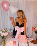 Modest A Line Sweetheart Black Mini Short Formal 8th Grade Homecoming Dresses Summer Middle School Hoco Dress 18th Birthday Outfits With Pink Bow HZ1121