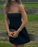 Sexy Sheath Strapless Black Satin Mini Short Formal 8th Grade Homecoming Dresses Summer Middle School Hoco Dress 20th Birthday Outfits HZ1121