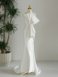 Classic Wedding Dress Mermaid Strapless White Satin Long Wedding Dresses Simple Bride Dress Bridal Gowns HZ1121