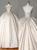Luxury Ball Gown Sweetheart With Beads Wedding Dress Modest Wedding Dresses Princess Wedding Gowns HZ1121