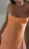 Modest A line Spaghetti Straps Orange Satin Short Formal 8th Grade Homecoming Dresses Middle School Semi Mini Formal Hoco Dress Backless Cocktail Outfits HZ1121