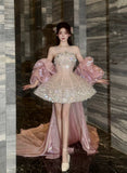 Sexy Ball Gown Scoop Neck Champagne Beads Sequin Mini Short Formal 8th Grade Homecoming Dresses Middle School Short Cocktail Dress Hoco Outfits HZ1121