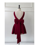Cute Ball Gown Square Neck Burgundy Satin Grad Dress Inspo Short Mini Formal 8th Grade Homecoming Dresses High School Hoco Court Dress Graduation Dress Cocktail 18th Birthday Outfits HZ1121