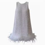 Cute A line Scoop Neck Sequin White Short Grad Dress Inspo Short Mini Formal 8th Grade Homecoming Dresses High School Hoco Court Dress Graduation Dress 18th Birthday Outfits HZ1121