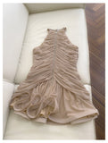 Cute Sheath Scoop Neck Champagne Short Grad Dress Inspo Short Mini Formal 8th Grade Homecoming Dresses High School Hoco Court Dress Graduation Dress 18th Birthday Outfits HZ1121