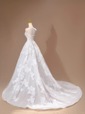 Princess Wedding Dress Ball Gown Strapless Lace White Long Wedding Dresses Bridal Gowns HZ1121