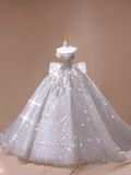 Timeless Bridal Dress Ball Gown Strapless Lace Sequin White Long Wedding Dress Long Wedding Dresses Modest Wedding Gowns HZ1121