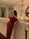Elegant Glamour Mermaid Halter Red Prom Dress Party Dress Evening Dresses HZ1121